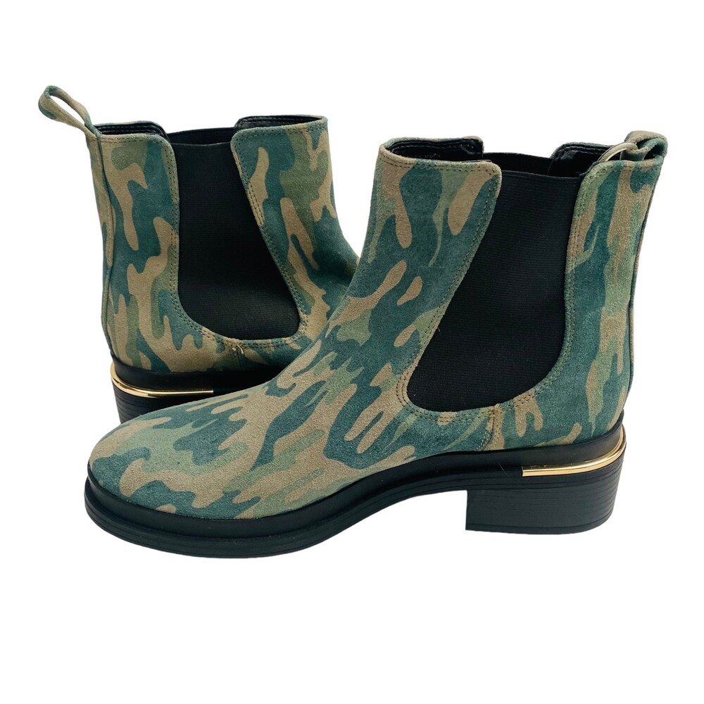 KENNETH COLE New York Olive Camo Leather Pull On Levon 2.0 Welt Chelsea Size 8.5 - Picture 2 of 7